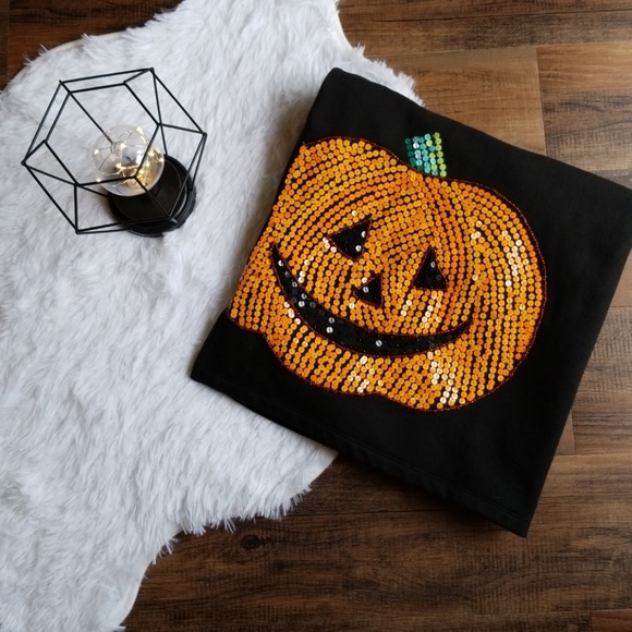 The Quacker Factory Tops - The Quacker Factory 2X Beaded Pumpkin Fall Sweater